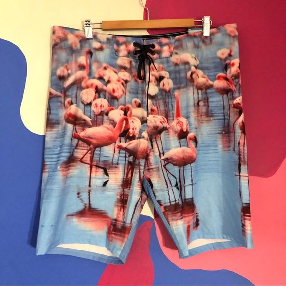 old navy flamingo swim trunks